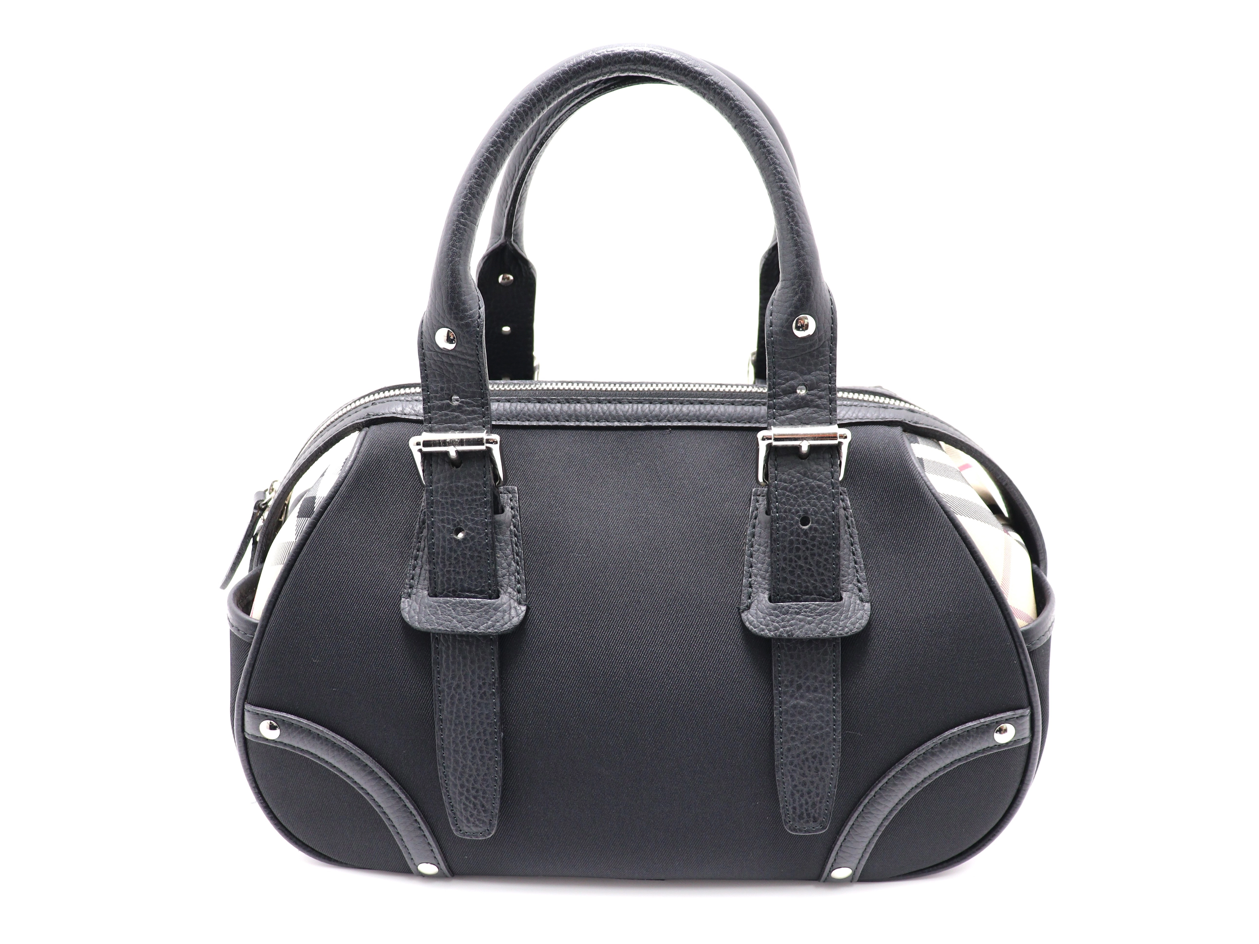 BURBERRY バーバリー チェック ボストンバッグ ミニ ブラック