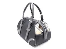 BURBERRY バーバリー チェック ボストンバッグ ミニ ブラック