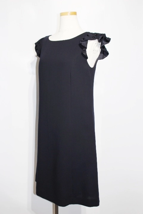 FOXEY フォクシー ワンピース レディース38 ネイビー スパンコール ウール ポリエステル 2148103527852 【432】