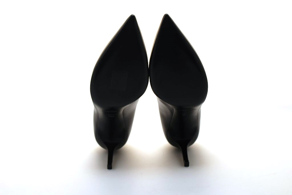 SAINT LAURENT サンローラン 靴 パンプス レディー38ハーフ ブラック