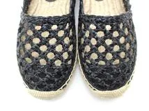 miu miu ミュウミュウ 靴 エスパドリーユ レディース35(約22.0cm) ブラック ベージュ レザー ファブリック 5S030D (2143200595506) 【200】