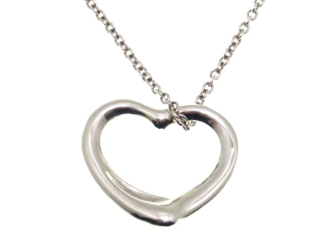 ティファニーオープンハート パール付きネックレス Tiffany＆Co ティファニー オープンハートネックレス シルバー 約5.6g