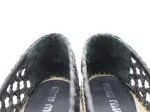 miu miu ミュウミュウ 靴 エスパドリーユ レディース35(約22.0cm) ブラック ベージュ レザー ファブリック 5S030D (2143200595506) 【200】