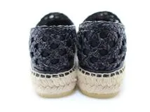 miu miu ミュウミュウ 靴 エスパドリーユ レディース35(約22.0cm) ブラック ベージュ レザー ファブリック 5S030D (2143200595506) 【200】