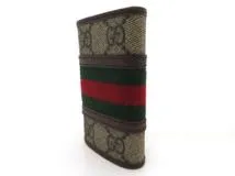 GUCCI グッチ オフィディア GGキーケース 6連 キーケース GGスプリーム キャンバス レザー ベージュ ブラウン 【473】