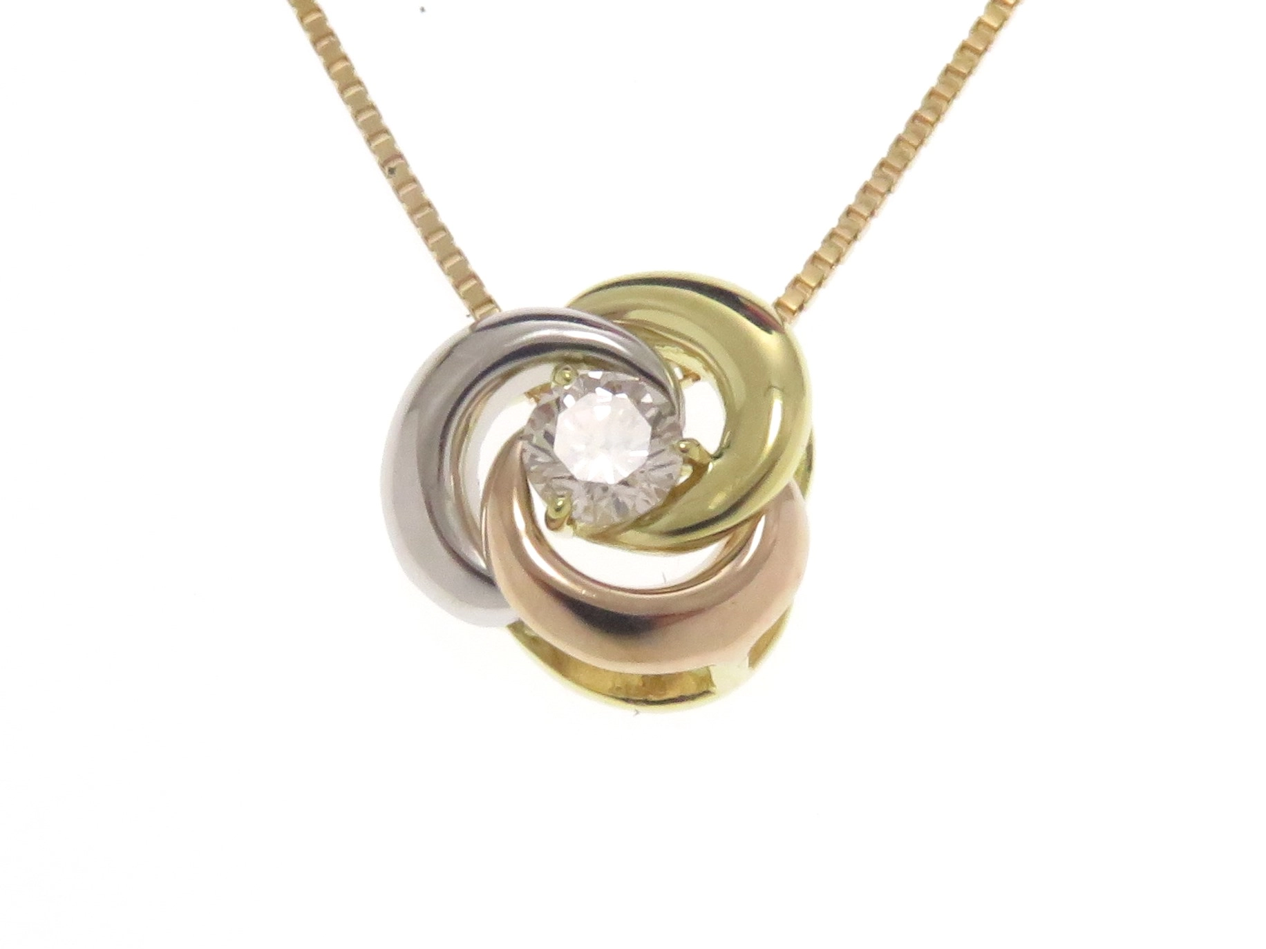 Jewelry ノンブランドジュエリー 貴金属・アクセサリー ネックレス K18 PT900 D0.10ct 2.2g 2120500197395【430】