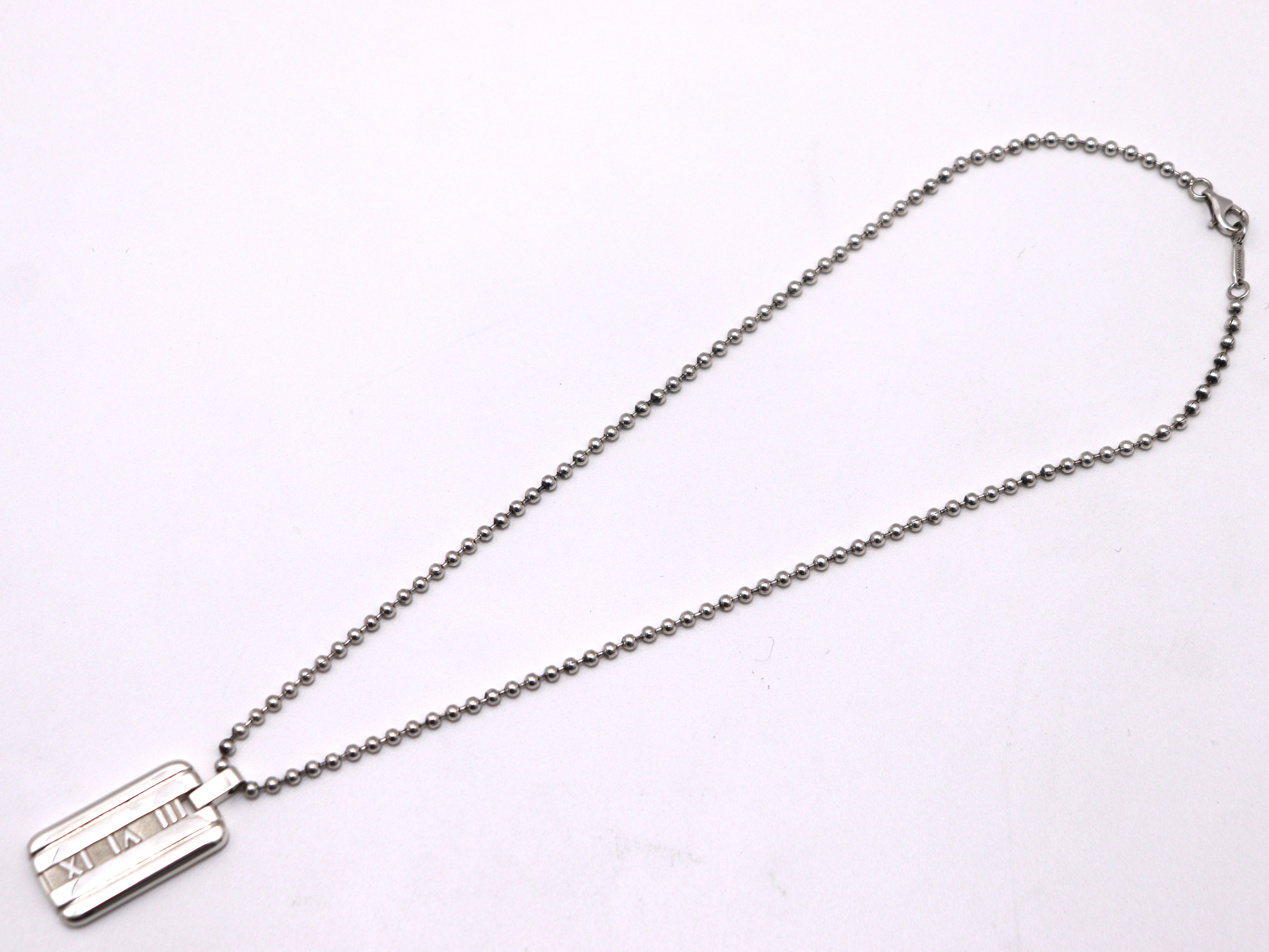 TIFFANY＆CO　ティファニー　アトラスプレートボールチェーン　ネックレス　SVシルバー　18.1g　2148103933004　【471】RE