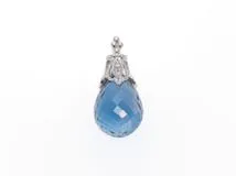 JEWELRY　ノンブランドジュエリー　ペンダントトップ　ホワイゴールドK18　ブルートパーズ　ダイヤモンド　約5.3ｇ【430】2120000267598