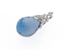 JEWELRY　ノンブランドジュエリー　ペンダントトップ　ホワイゴールドK18　ブルートパーズ　ダイヤモンド　約5.3ｇ【430】2120000267598