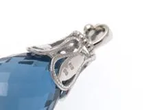 JEWELRY　ノンブランドジュエリー　ペンダントトップ　ホワイゴールドK18　ブルートパーズ　ダイヤモンド　約5.3ｇ【430】2120000267598