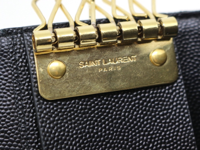 SAINT LAURENT サンローラン 6連キーケース ブラック GP レザー