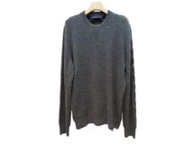 LOUIS VUITTON　ルイヴィトン　ハーフアンドハーフモノグラムニット　メンズM　グレー/ブラック　カシミヤ　ウール　HGN41WIXW　2148103781551　【432】