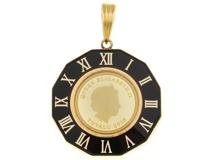 JEWELRY　ジュエリー　コイントップ　ツバルエンジェル金貨　天使　2018年製　1/25oz　K24YG/K18YG/ガラス　約8.5g　2143200549387【207】