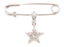 JEWELRY　ジュエリー　ブローチ　スター　星　K18WGホワイトゴールド　ダイヤモンド0.40ct　約2.3g　2147300407370【207】