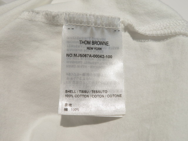 THOM BROWNE トム・ブラウン Tシャツ メンズ0 ホワイト コットン