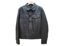 LOUIS VUITTON　ルイヴィトン　レザーブルゾン　メンズ44　ブラック　レザー/コットン/キュプラ　2120500249667　【432】