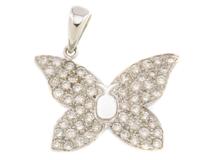 JEWELRY　ジュエリー　バタフライ　蝶　ペンダントトップ　K18WG　ホワイトゴールド　ダイヤモンド1.00ct　約3.1g　2144000242096【207】