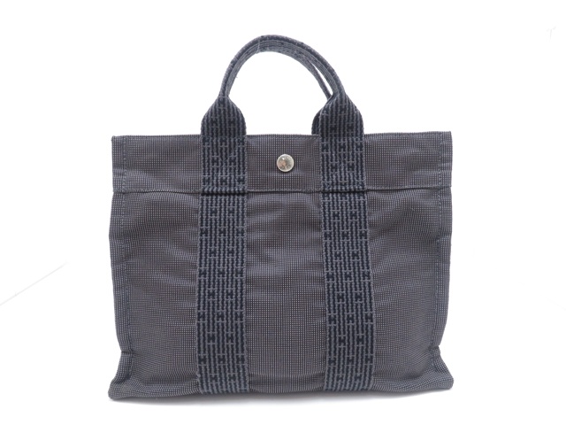 エルメスエールライン HERMES エルメス エールライントートPM グレー キャンバス SV