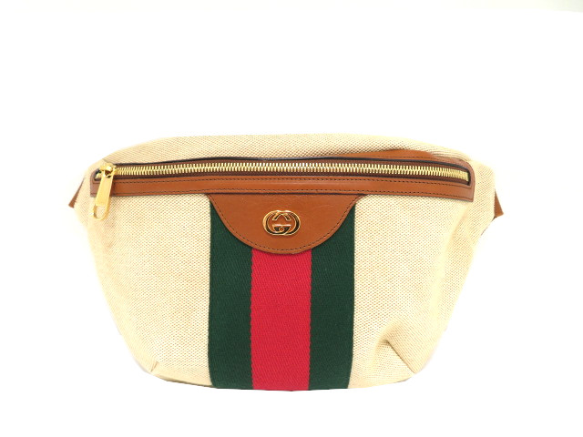 GUCCI グッチ バッグ ヴィンテージキャンバスベルトバッグ ベージュ