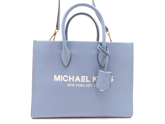 MICHAEL KORS マイケルコース 2WAYトートバッグ ライトブルー レザー