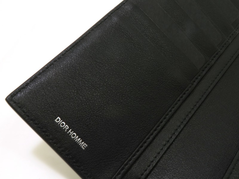 ディオールオム　2つ折り長財布 ディオール オム ジップ長財布 長財布 二つ折り財布 ブラック