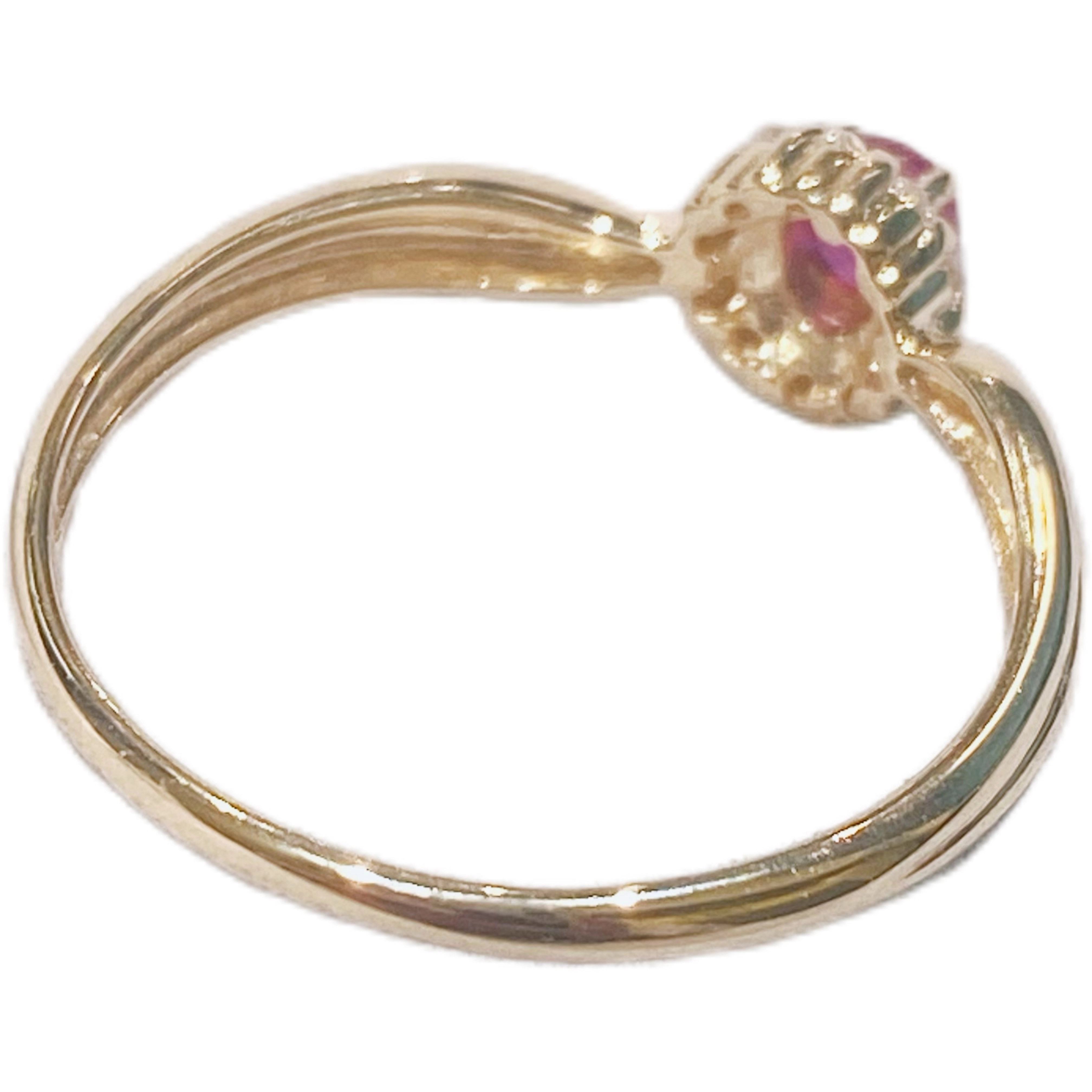 JEWELRY　ノンブランドジュエリー　リング　指輪　K18　D　R　ダイヤモンド　ルビー　約1.5g　#11.5　2141300448883【472】