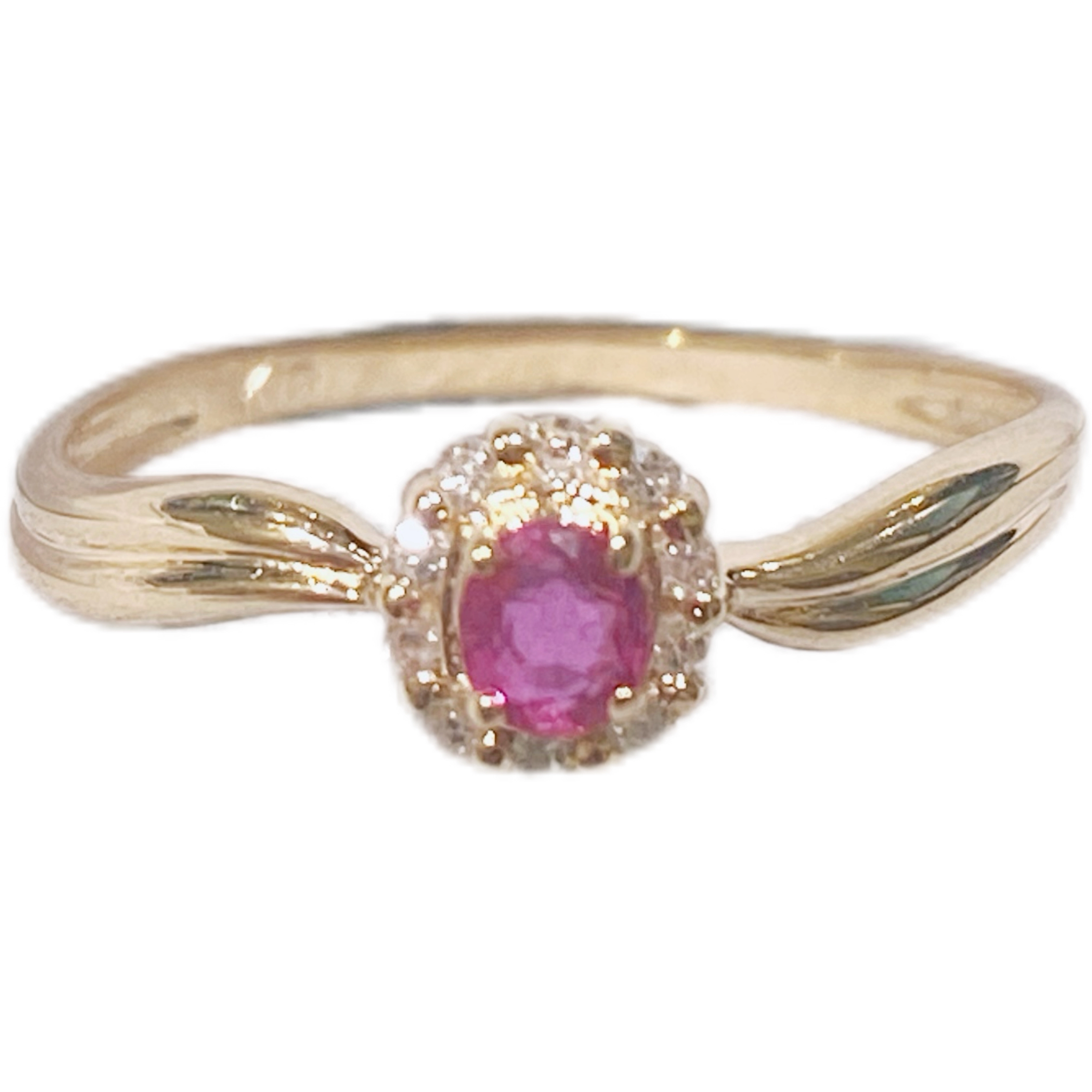 JEWELRY　ノンブランドジュエリー　リング　指輪　K18　D　R　ダイヤモンド　ルビー　約1.5g　#11.5　2141300448883【208】