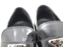 PRADA プラダ 靴 チョコレート ローファー メンズ41(約26cm) ブラック ブラッシュドレザー 1D246M (2148103763045) 【200】