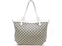 GUCCI グッチ GGトートバッグ ベージュ/ホワイト/ネイビー キャンバス/カーフ 247209【430】2148103650345
