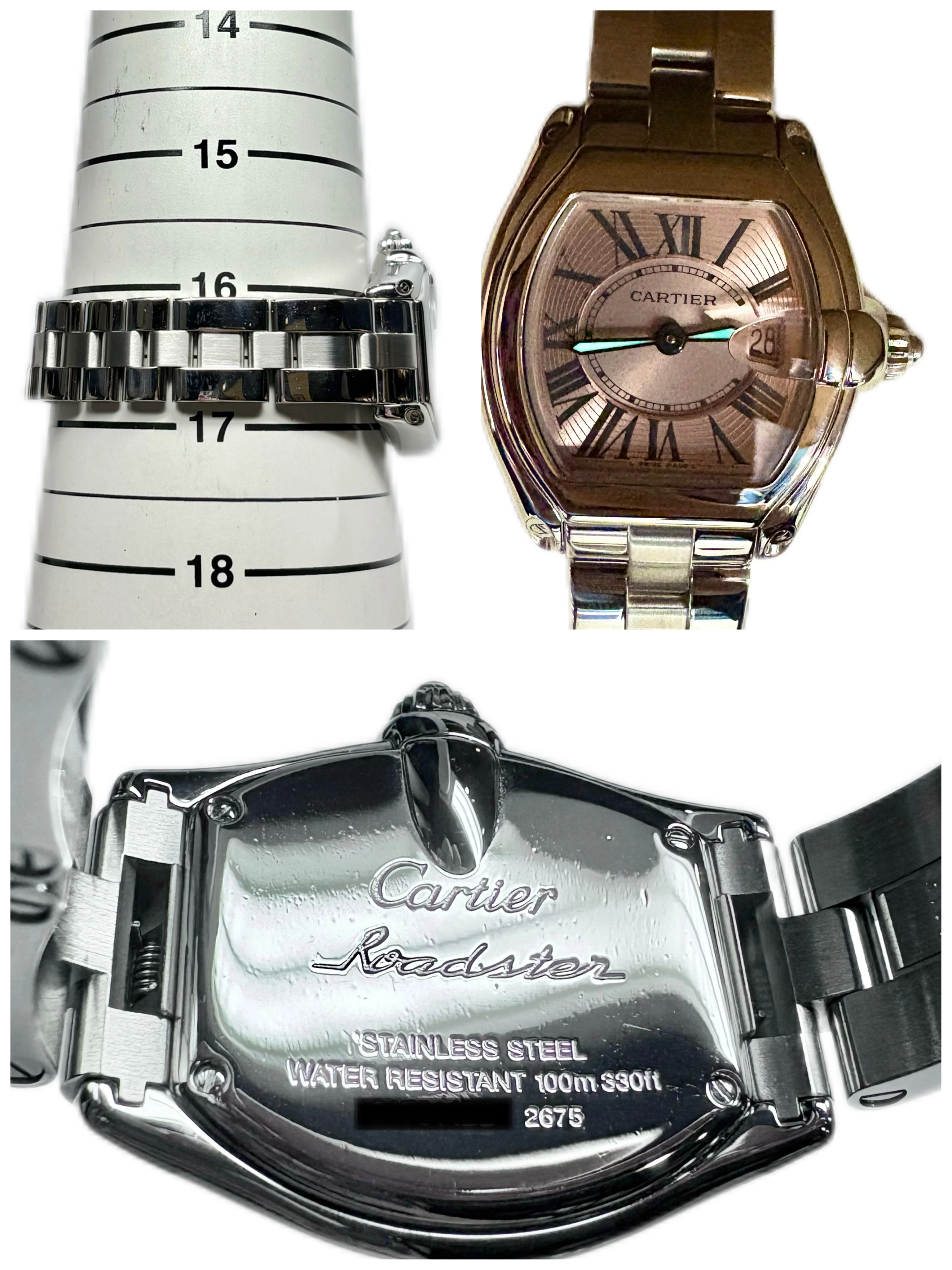 CARTIER カルティエ ミニロードスター ピンク ステンレス W62017V3 レディース クォーツ 2143200635479 【432】