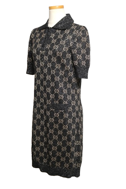 GUCCI グッチ GGラメジャガード 半袖ワンピース レディースS