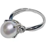 JEWELRY　ノンブランドジュエリー　リング　指輪　PT900 パール　P D0.10ct　約4.2g　#12  2147200544557【208】