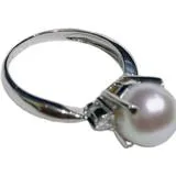 JEWELRY　ノンブランドジュエリー　リング　指輪　PT900 パール　P D0.10ct　約4.2g　#12  2147200544557【208】