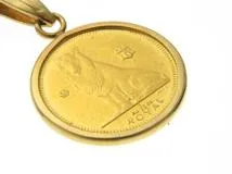 JEWELRY　ノンブランドジュエリー　K18/K24イエローゴールド　コイン　約1.8ｇ　1/25oz【430】2143200571654