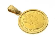 JEWELRY　ノンブランドジュエリー　K18/K24イエローゴールド　コイン　約1.8ｇ　1/25oz【430】2143200571654