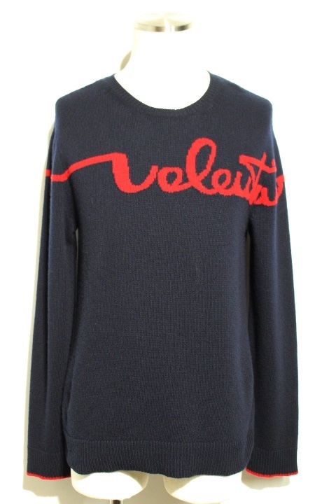 人気のビッグロゴニットセーター正規品VALENTINOメンズ ビッグロゴ ニットセーター 黒　Sヴァレンティノ
