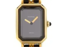 CHANEL シャネル プルミエールL H0001 ブラック文字盤 ゴールドメッキ  