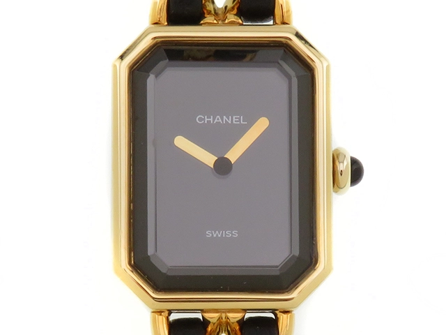 CHANEL シャネル プルミエールL H0001 ブラック文字盤 ゴールドメッキ  