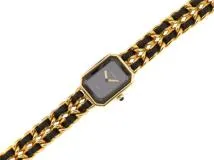 CHANEL シャネル プルミエールL H0001 ブラック文字盤 ゴールドメッキ  