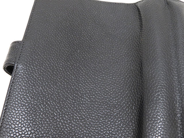 CHANEL シャネル 手帳カバー ブラック キャビアスキン 【472