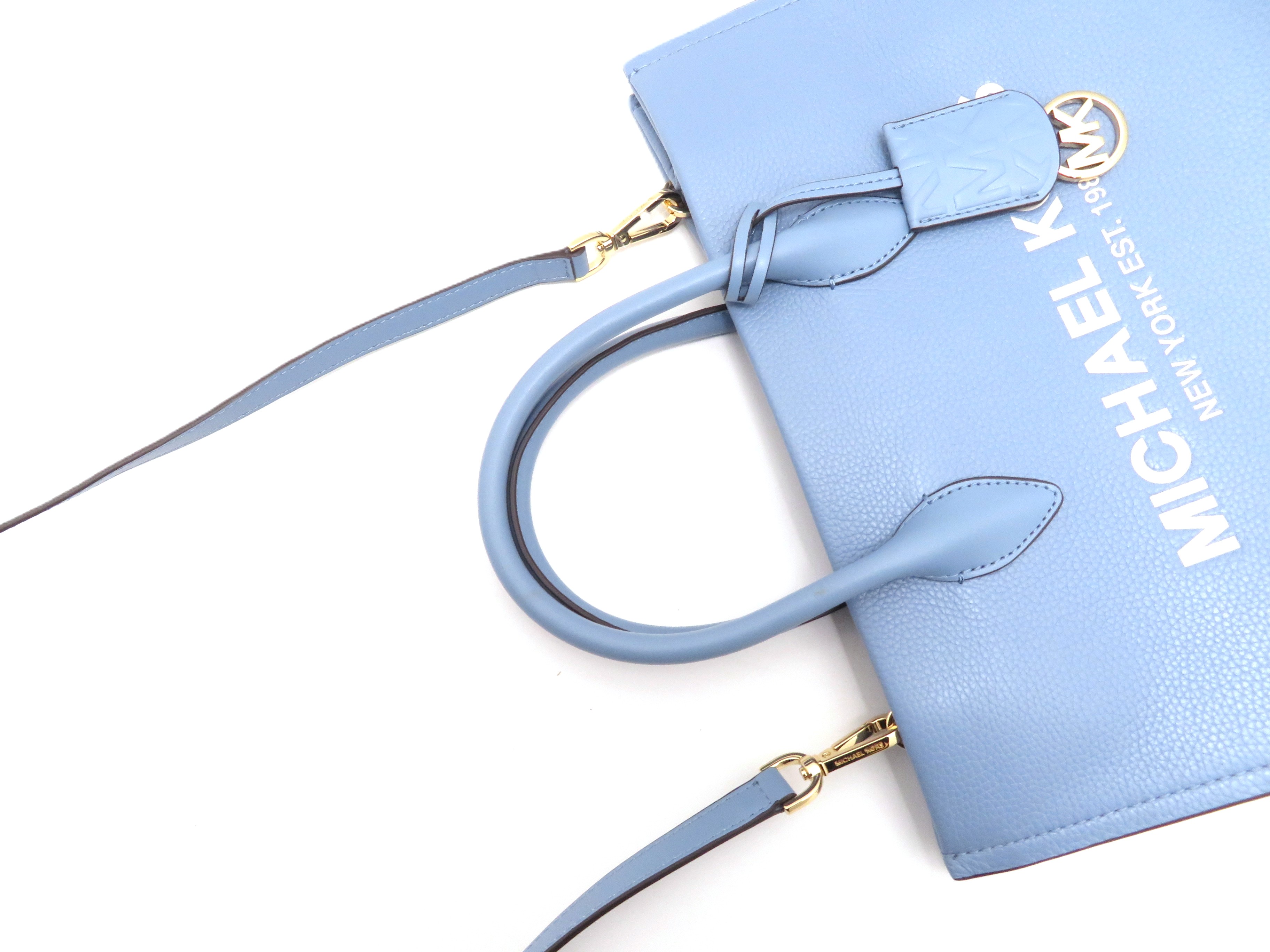 MICHAEL KORS マイケルコース 2WAYトートバッグ ライトブルー レザー