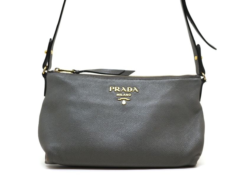 PRADA プラダ ショルダーバッグ レザー グレー 2148103710902【200】 の購入なら「質」の大黒屋（公式）