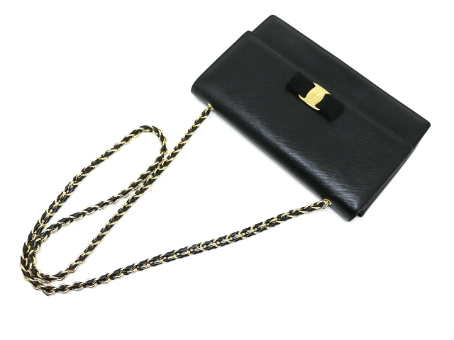 美品です❣️サルバトーレ　フェラガモ　ヴァラリボン　クロコ　ブラック Salvatore Ferragamo サルヴァトーレ フェラガモ ヴァラリボン