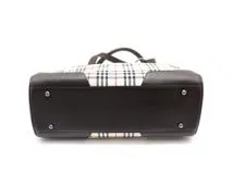 BURBERRY　バーバリー　ノバチェック トートバッグ ベージュ/ダークブラウン キャンバス/レザー　【471】　Y