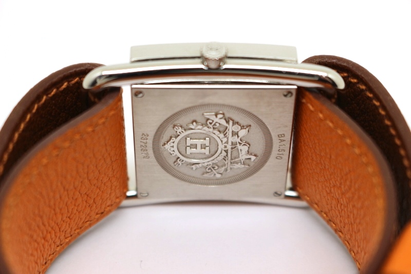 HERMES エルメス バレニア BA1.510 ホワイト文字盤 オレンジ
