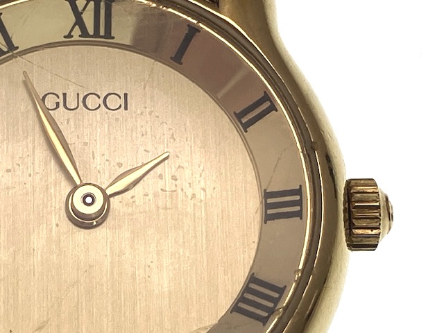 GUCCI グッチ 腕時計 5100L ゴールドプレート/革 ゴールド文字盤