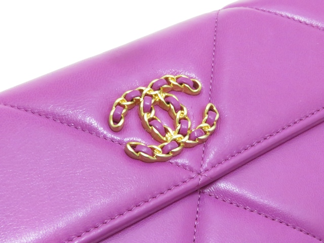 CHANEL シャネル 財布 シャネル19 ロングフラップウォレット パープル