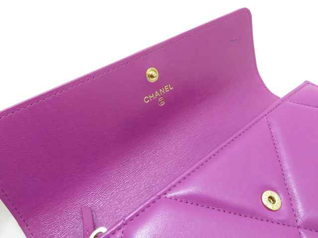 CHANEL シャネル 財布 シャネル19 ロングフラップウォレット パープル