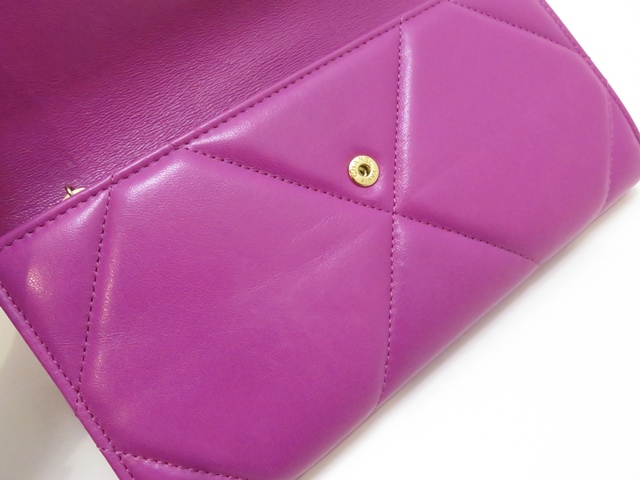 CHANEL シャネル 財布 シャネル19 ロングフラップウォレット パープル