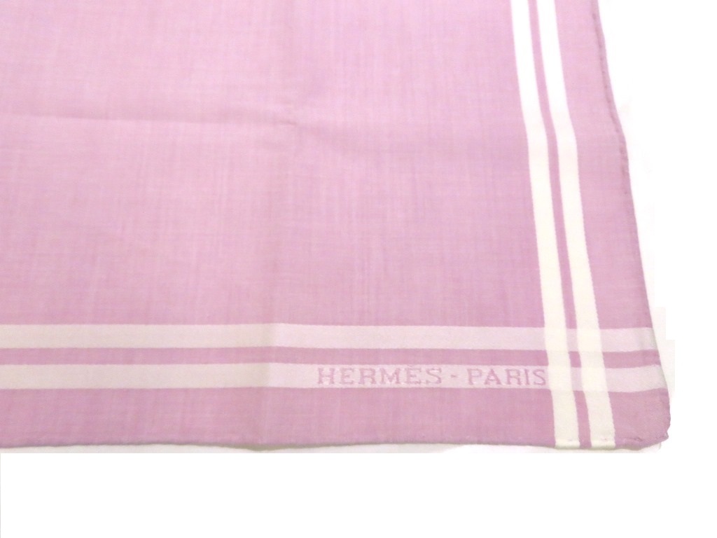 未使用品☆HERMES エルメス☆ハンカチ ラライトパープル コットン HERMES エルメス ハンカチ パープル コットン【430】 の購入なら「質